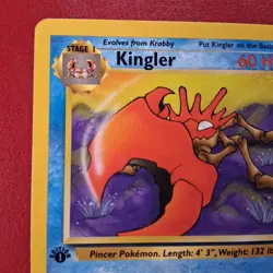Kingler 38/62 Fossil Regular First Edition Wotc Pokemon Card LP Condition - Image 4
