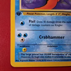 Kingler 38/62 Fossil Regular First Edition Wotc Pokemon Card LP Condition - Image 5