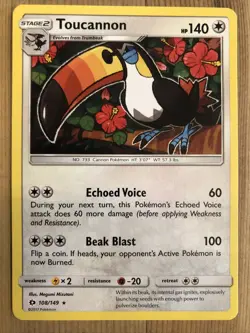 Toucannon - Sun & Moon 108/149 - Pokemon Card TCG - NM - Image 1