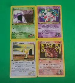 Pokemon Vintage 1st Edition GYM Challenge Cards Lot Of 4 Blaine's Vulpix Mint - Image 2