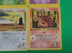 Pokemon Vintage 1st Edition GYM Challenge Cards Lot Of 4 Blaine's Vulpix Mint - Image 5