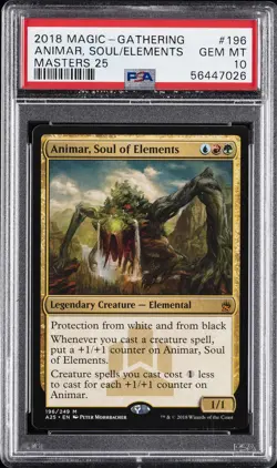 2018 MTG MASTERS 25 #196 ANIMAR, SOUL OF ELEMENTS PSA 10 - Image 1
