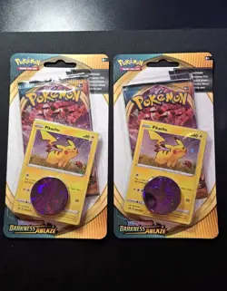 (2X) Pokemon Sword & Shield Darkness Ablaze Pikachu Checklane Blister Pack - Image 1
