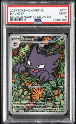 2025 POKEMON MEP EN-ME BLACK STAR PROMO #027 HAUNTER PSA 9 - Image 1