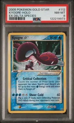2005 Pokemon EX Delta Species Kyogre Gold Star #112 Holo PSA 8 - Image 1