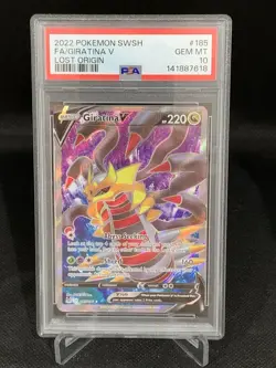 PSA 10 GEM MINT Giratina V Lost Origin Full Art Holo Rare 2022 Pokemon 185/196 - Image 1