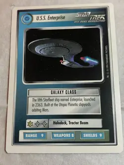 Star Trek CCG 1E WB94 Alpha USS ENTERPRISE Rare Card NEVER PLAYED - Image 1
