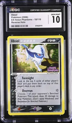 CGC 10 Absol 2006 EX Holon Phantoms 18/110 Reverse Holo Stamped Pokemon Card - Image 1
