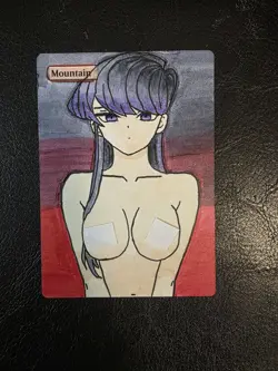Magic MTG Altered Mountain / Land Card | Original Hand Drawn & Color Anime Girl - Image 2