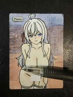 Magic MTG Altered Plains / Land Card | Original Hand Drawn & Colored Anime Waifu - Image 2