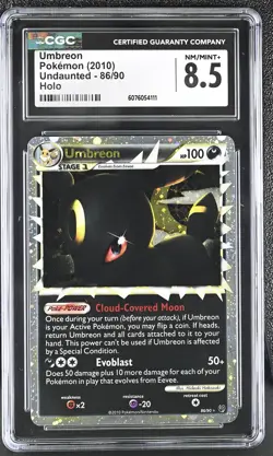 CGC 8.5 Umbreon 2010 Undaunted 86/90 Holo Pokemon Card - Image 1