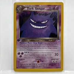 Pokemon Cards: Neo Destiny 1st Edition Rare Holo: Dark Gengar 6/105 CLEAN - Image 1