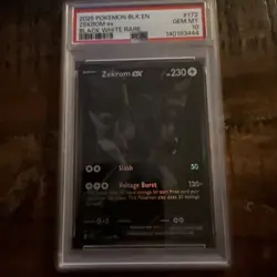 Pokemon Black Bolt Zekrom EX Card 172/086 PSA 10 - Image 1