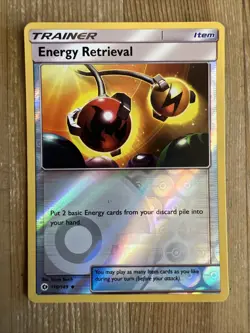 Energy Retrieval - 116/149 - Uncommon Reverse Holo Sun & Moon VLP Pokemon Card - Image 1
