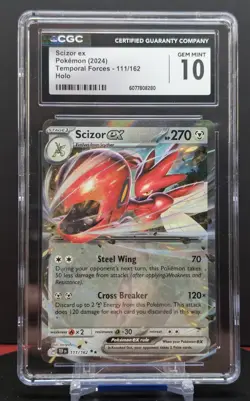 Pokemon Graded Scizor ex #111/162 English Temporal Forces CGC 10 - Image 1