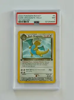 Pokemon Dark Dragonite Holo 1st Edition 2000 PSA 7 - Image 1