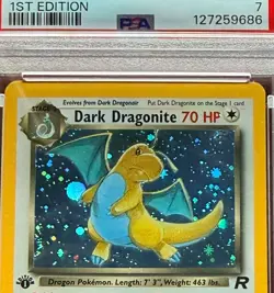Pokemon Dark Dragonite Holo 1st Edition 2000 PSA 7 - Image 2