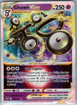 Unown VSTAR 066/195 SWSH12: Silver Tempest - Pokemon Card - NM - Image 1