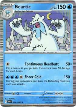 Beartic (Holo) - 026/086 - Black Bolt - NM/M - Pokemon - English - Image 1