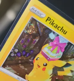 POKEMON PIKACHU SWSH234 POKEMON GO PROMO BLACK STAR COSMOS HOLO NM WITH SWIRL - Image 3