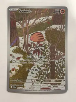 Pokemon TCG Swinub 165/159 Illustration Rare Full Art Holo Journey Together Card - Image 1