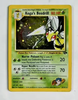 Koga's Beedrill 2000 Pokemon Gym Challenge Unlimited Holo #9/132 * MP * Swirl - Image 1