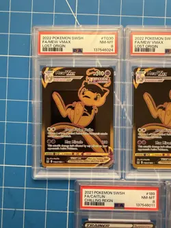 PSA 8 Pokemon Slab Lot - Charizard V UPC Promo, Mew VMAX TG, Caitlin FA, Snorlax - Image 2