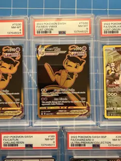 PSA 8 Pokemon Slab Lot - Charizard V UPC Promo, Mew VMAX TG, Caitlin FA, Snorlax - Image 3