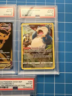 PSA 8 Pokemon Slab Lot - Charizard V UPC Promo, Mew VMAX TG, Caitlin FA, Snorlax - Image 4