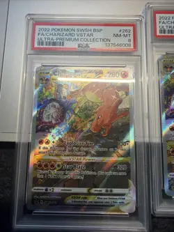 LOT of 3 2022 POKEMON SWSH BLACK STAR PROMO #262 FULL ART/CHARIZARD VSTAR PSA 8 - Image 2