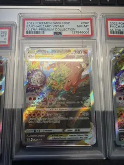 LOT of 3 2022 POKEMON SWSH BLACK STAR PROMO #262 FULL ART/CHARIZARD VSTAR PSA 8 - Image 3