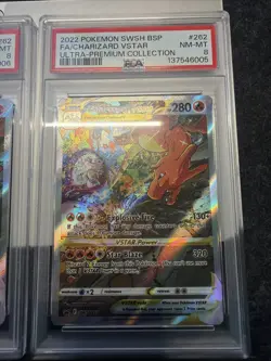 LOT of 3 2022 POKEMON SWSH BLACK STAR PROMO #262 FULL ART/CHARIZARD VSTAR PSA 8 - Image 4