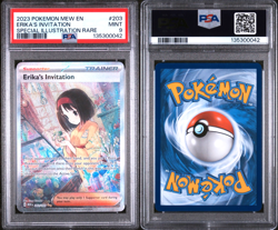 2023 POKEMON SCARLET & VIOLET 151 ERIKA'S INVITATION 203/165 SIR PSA MINT 9 - Image 3