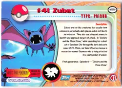 Zubat #41 1999 Topps Pokemon (Blue Logo) MP - Image 2