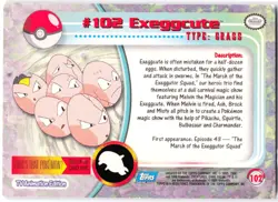 Exeggcute #102 1999 Topps Pokemon (Blue Logo) MP - Image 2