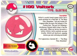Voltorb #100 Pokemon 2000 Topps TV MP - Image 2