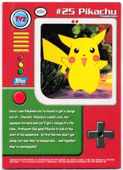 Topps Pokemon TV2 #25 Pikachu *DMG - Image 2