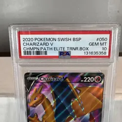 2020 Pokemon SWSH BSP Charizard V #50 Champions Path ETB Promo PSA 10 Gem Mint - Image 2