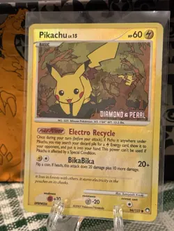 Pikachu 94/123 Diamond & Pearl Stamped Reverse Holo Pokemon TCG 2007 MP - Image 1