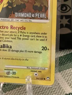 Pikachu 94/123 Diamond & Pearl Stamped Reverse Holo Pokemon TCG 2007 MP - Image 5