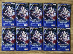 Lot Of 10! One Piece OP14 THE AZURE SEA’S SEVEN Sleeved Blister Booster Packs - Image 1