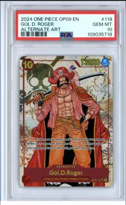 2024 One Piece OP09-Emperors In The New World Gol D. Roger #118 Alt Art PSA 10 - Image 1