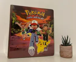 🔥 RARE Pokemon Vintage Base Set 3 Ring Trading Card Binder Ash Charizard TCG 🔥 - Image 1
