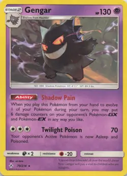 Gengar SM - Unbroken Bonds 70/214 Pokemon TCG Card Rare NM - Image 1