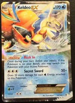 Pokemon Card Keldeo EX Ultra Rare Boundaries Crossed 49/149 NM - Image 1