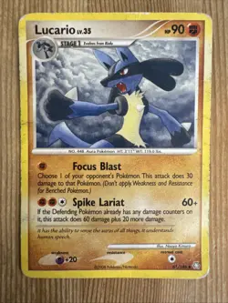 Pokemon TCG Lucario Legends Awakened 61/146 Regular Uncommon DAMAGED - Image 1