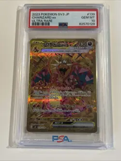 Pokemon TCG Jp SV3 Ruler Of The Black Flame Charizard ex 139/108 Gold PSA 10 - Image 1