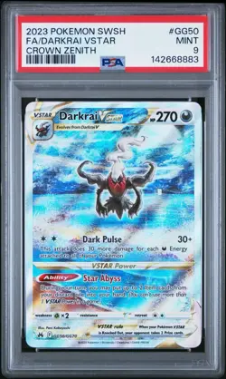 Pokemon Darkrai VSTAR GG50/GG70 Crown Zenith: Galarian Gallery Holo PSA 9 - Image 1
