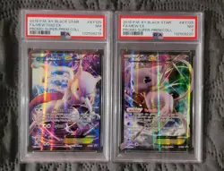 2016 Pokemon Mewtwo & Mew -EX FA XY Promo Super-Premium PSA 7 Sequential! 🌟 - Image 1