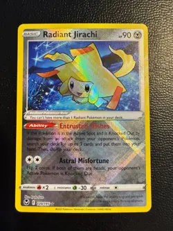 Pokemon TCG Radiant Jirachi Radiant Rare SWSH12: Silver Tempest 120/195 NM - Image 1